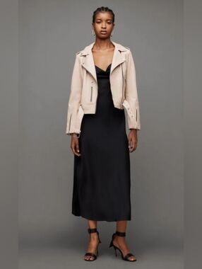 AllSaints Buttery Soft Leather Balfern Moto Jacket Size 10!